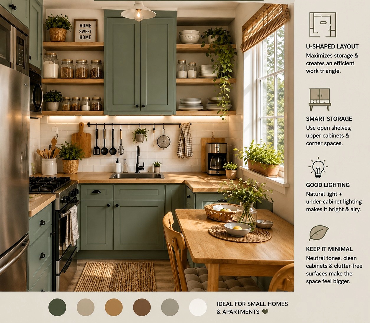 The U-Shaped Cozy Hub with Integrated Dining Space